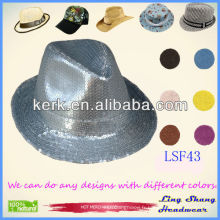Fashion Silver Sequins Coton / Polyester Fedora Hat, LSF43